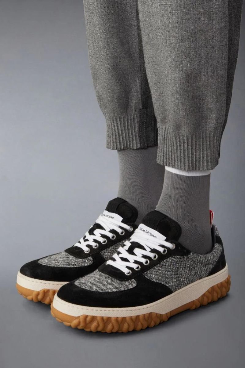 Cable Knit Sole Letterman Trainer